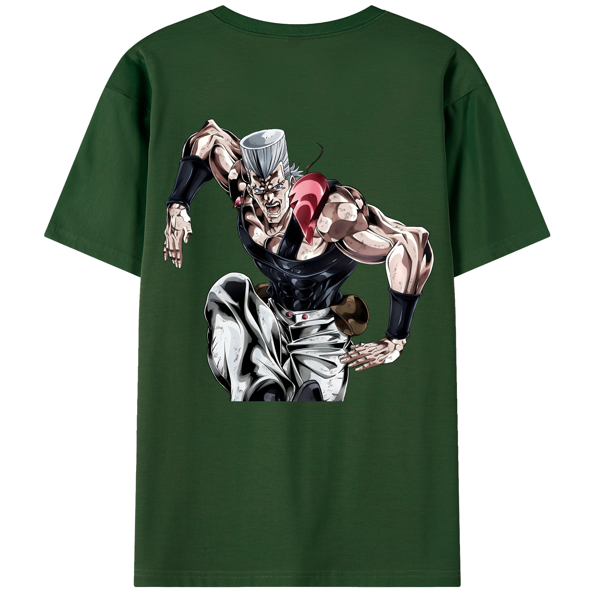 （画像用） ジョジョの奇妙な冒険 ジャン＝ピエール?ポルナレフ JoJo's Bizarre Adventure Jan Pierre Polnareff 綿100％半袖Tシャツ（背面プリント）